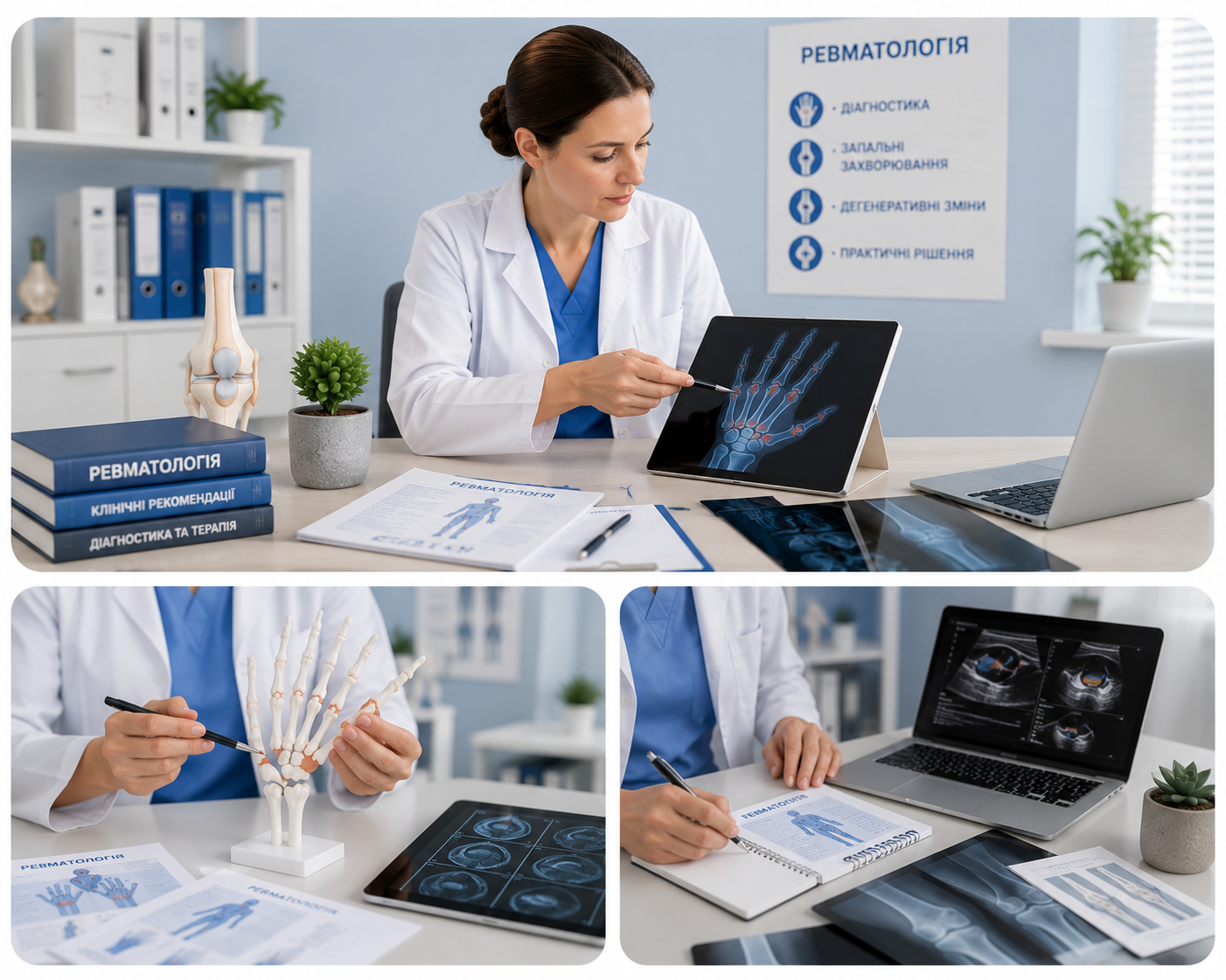 Doctors working with tablet